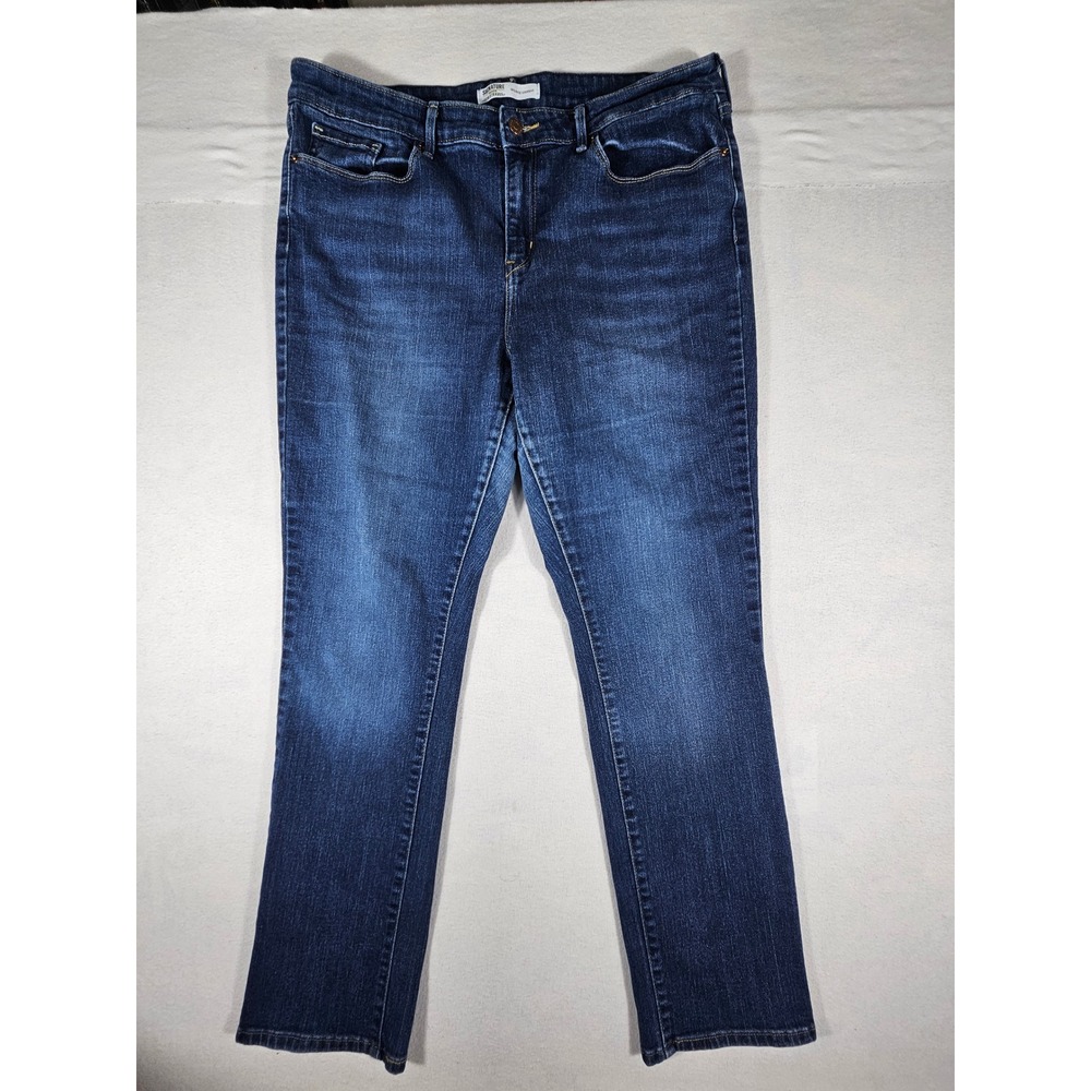 Signature by Levi Strauss Womens‎ Mid-Rise Straight Jeans Dark Wash 16M W33 L30